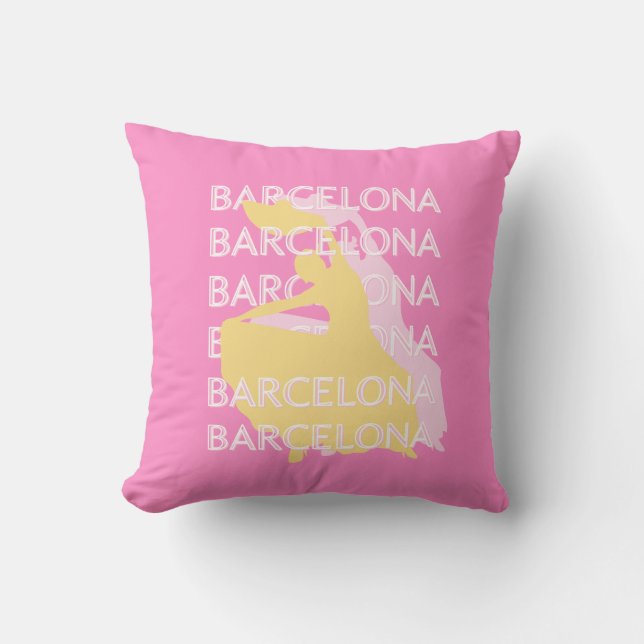 Barcelona Travel Art, Spanien, Travel Art, Rosa Kudde (Framsida)