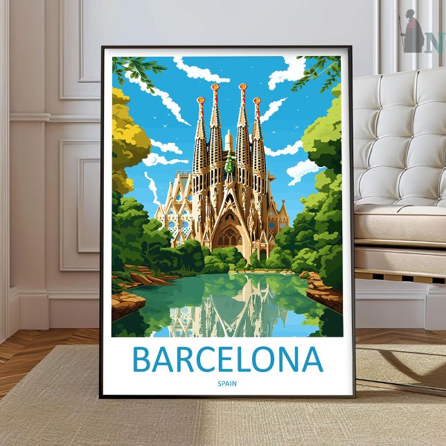 Barcelona Travel Print Wall Art Barcelona Wall Han Poster (Skapare uppladdad)