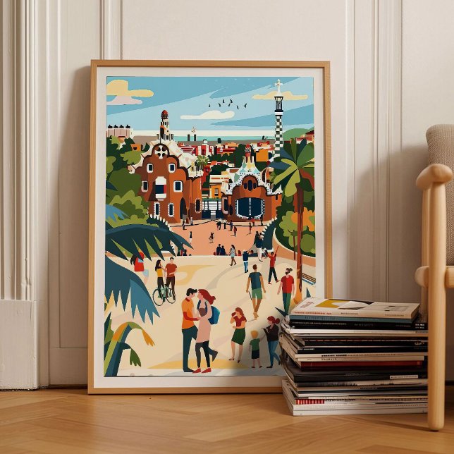 Barcelona Tryck Barcelona Illustration Spanien Res (Skapare uppladdad)