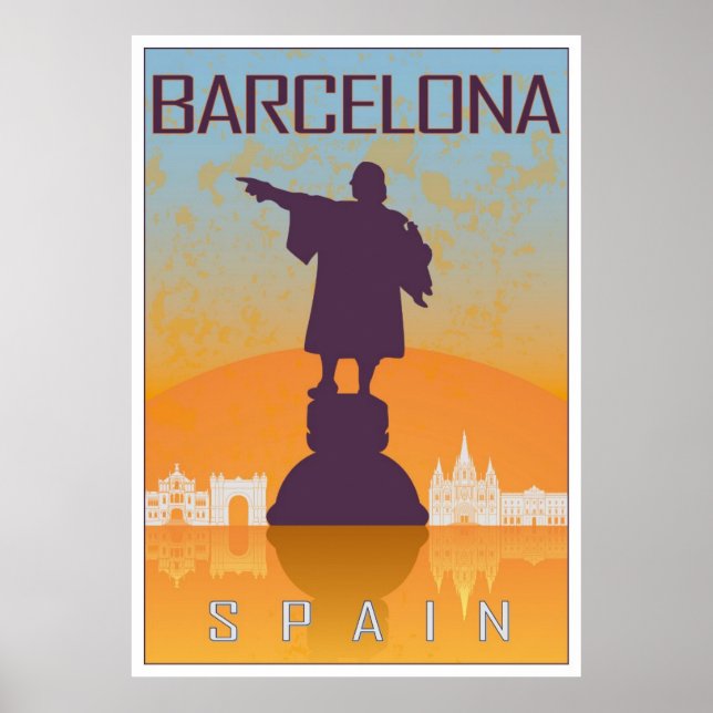 Barcelona vintage affisch (Framsidan)