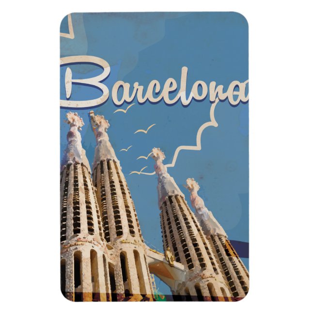Barcelona Vintage Resoreraffisch Magnet (Vertikal)