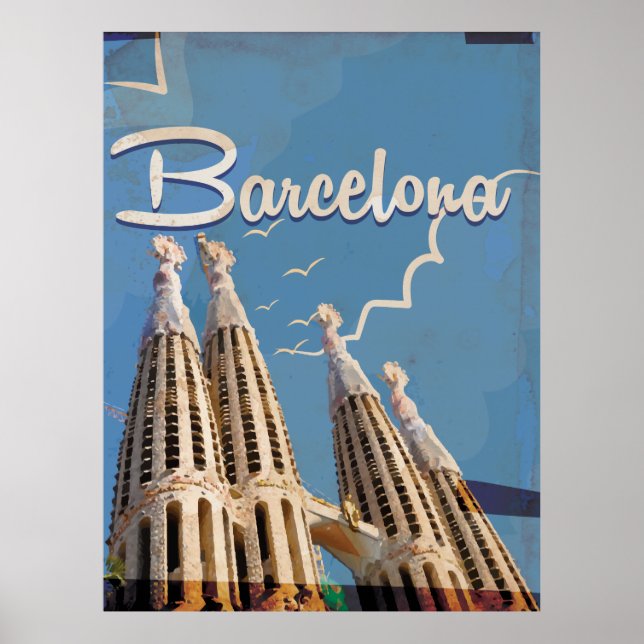 Barcelona Vintage Resoreraffisch Poster (Framsidan)