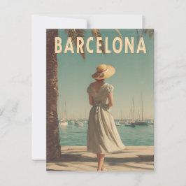 Barcelona vintage travel vykort