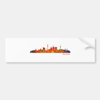 Barcelona watercolor skyline v01 bildekal