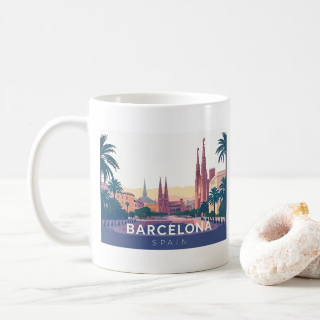 Barcelonakatatedralen i Spanien Kaffemugg (Med munk)