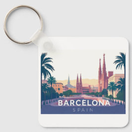 Barcelonakatatedralen i Spanien Nyckelring