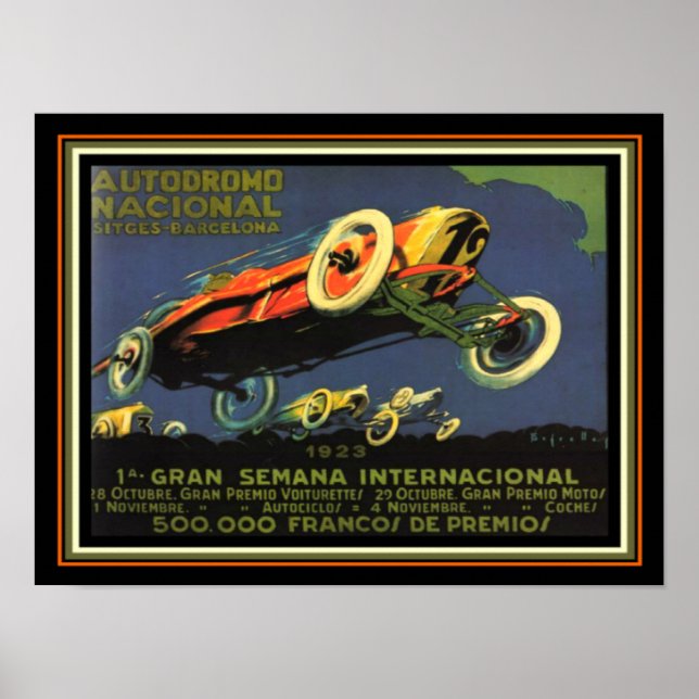 Barcelonakonventionen Tävling 1923 Annons 12 x 16 Poster (Framsidan)