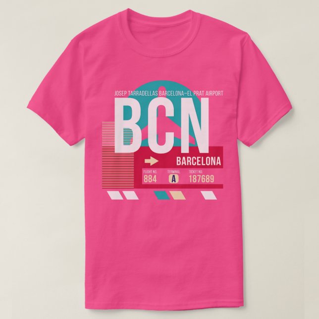 Barcelonas BCN-flygplatskod Märkre 3 T Shirt (Design framsida)