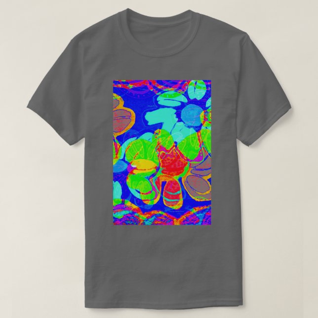 Barcelonas strand och surfa stil färglös trippy no t shirt (Design framsida)