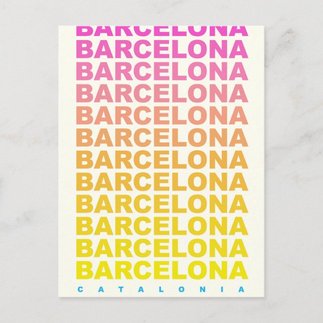 Barcelonas vintage resemotiv vykort (Framsida)