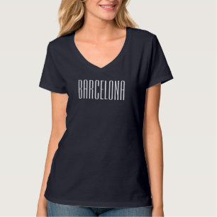Barcelonatäckande, minimalistisk resetypgrafi t shirt