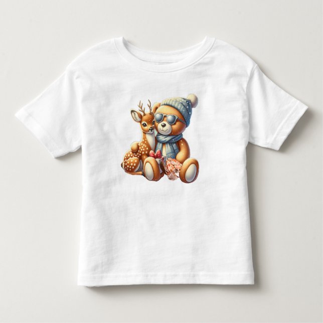 Bärchen und sein kleines Rehkitz T Shirt (Framsida)
