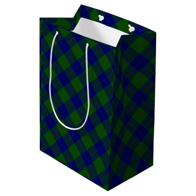 Barclay klan tartan blågrön ruta (Baksidan Vinklad)
