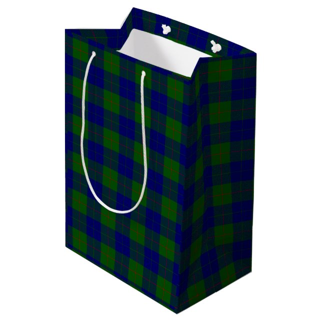Barclay klan tartan blue grönt plaid (Baksidan Vinklad)