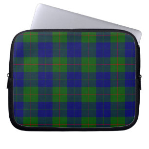 Barclay klan tartan blue grönt plaid laptop sleeve