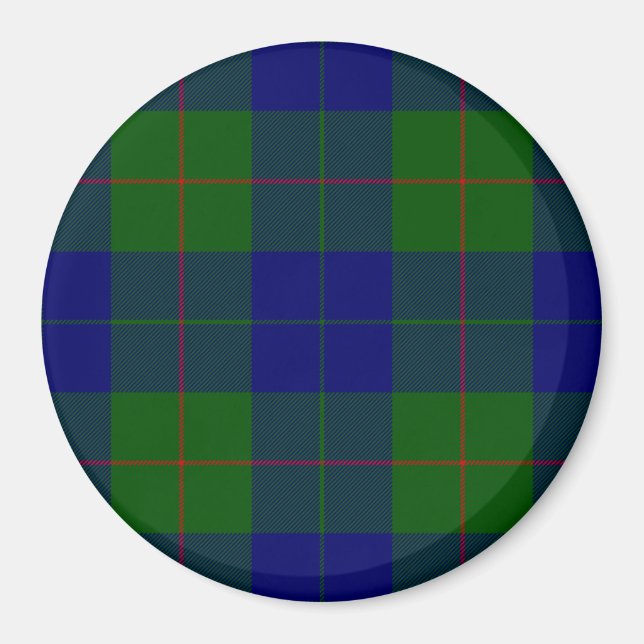 Barclay klan tartan blue grönt plaid magnet (Framsidan)