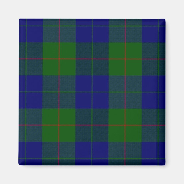Barclay klan tartan blue grönt plaid magnet (Framsidan)