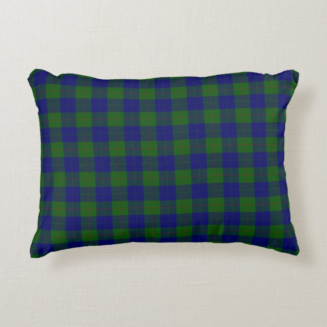Barclay klan tartan blue grönt plaid prydnadskudde (Framsidan)