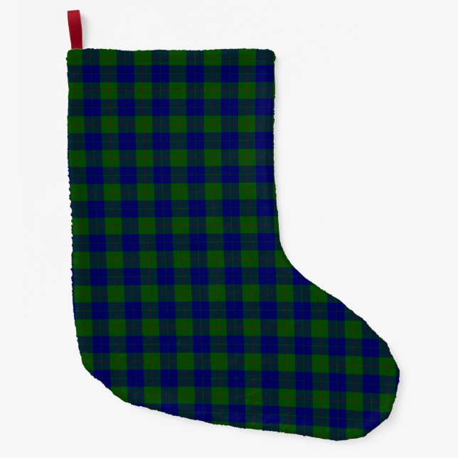 Barclay klan tartan blue grönt plaid stor julstrumpa (Framsidan)