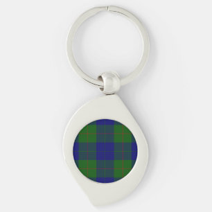 Barclay-ruta blå grön plaid swirl silverfärgad nyckelring
