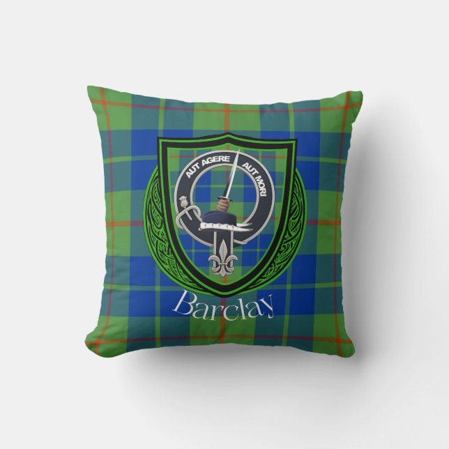 Barclay Scottish Clan Tartan & Crest Kudde (Framsida)