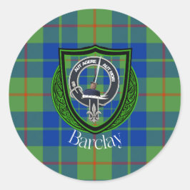Barclay Scottish Clan Tartan & Crest Runt Klistermärke