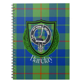 Barclay skotska klan tartan och vapen anteckningsbok