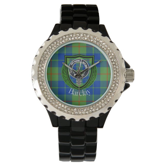 Barclay skotskt klan tartan & vapen armbandsur (Framsida)