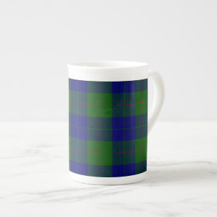 Barclay tartan blå grön karotruta benporslin mugg