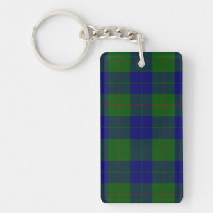 Barclay tartan blå grön rutig nyckelring