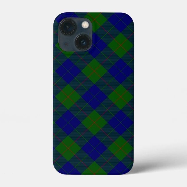Barclay tartan Blue grönt plaid (Baksida)