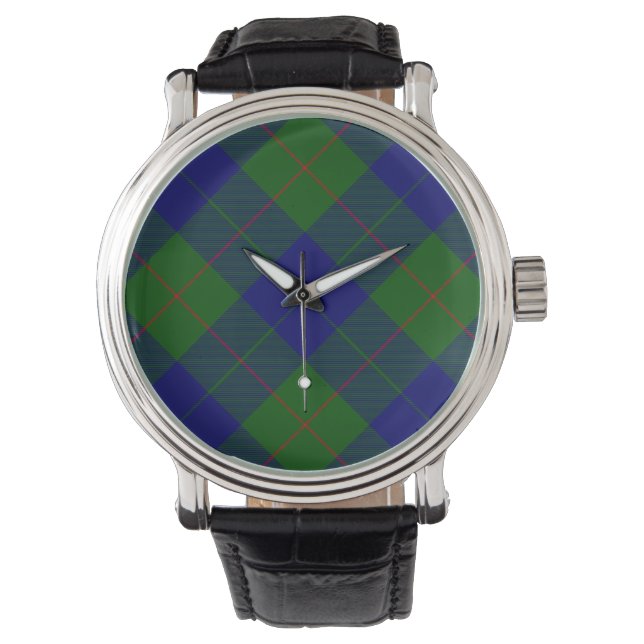 Barclay tartan Blue grönt plaid Armbandsur (Framsida)