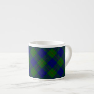 Barclay tartan Blue grönt plaid Espressomugg