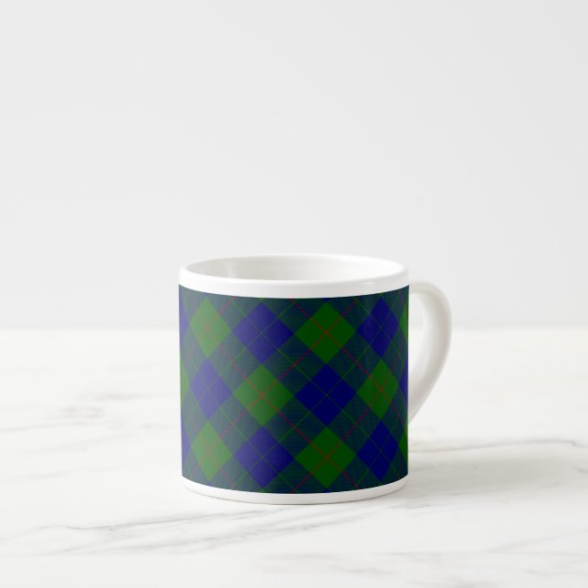 Barclay tartan Blue grönt plaid Espressomugg (Framsida höger)