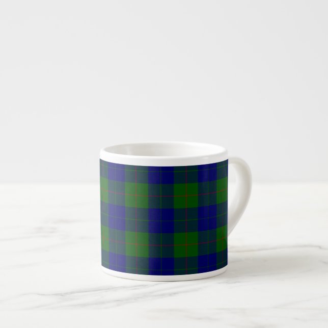 Barclay tartan Blue grönt plaid Espressomugg (Framsida höger)