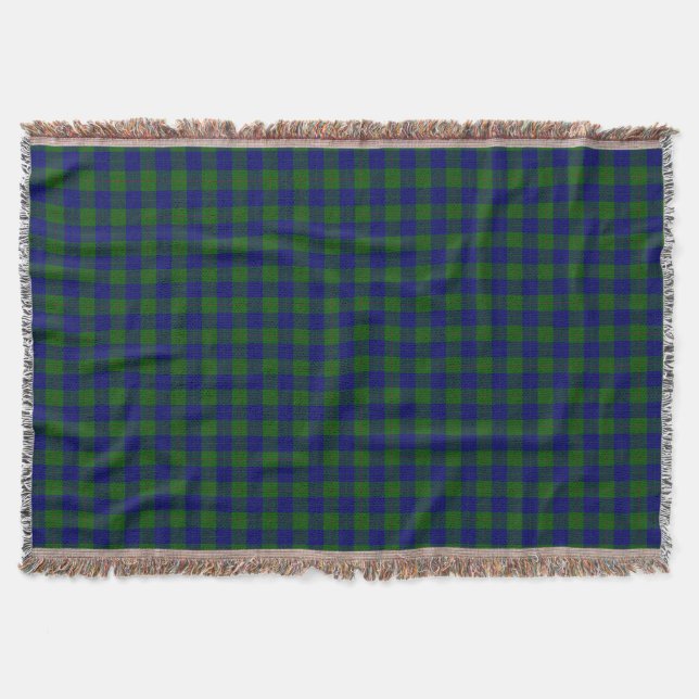Barclay tartan Blue grönt plaid Filt (Framsidan)
