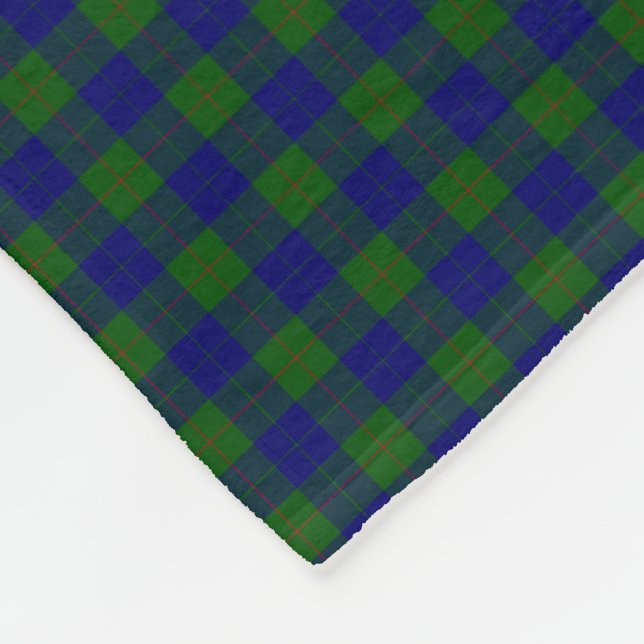 Barclay tartan Blue grönt plaid Fleecefilt (Hörn)