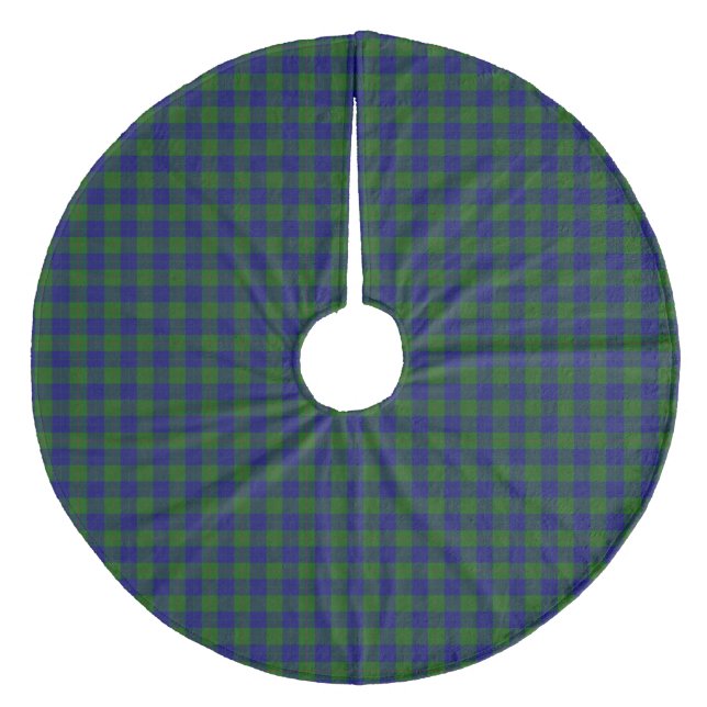 Barclay tartan Blue grönt plaid Julgransmatta Fleece (Framsidan)