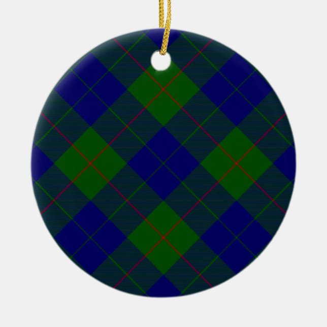 Barclay tartan Blue grönt plaid Julgransprydnad Keramik (Framsidan)