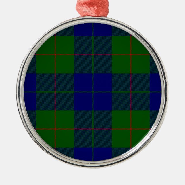 Barclay tartan Blue grönt plaid Julgransprydnad Metall (Framsidan)
