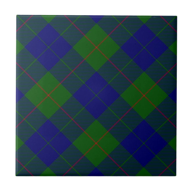 Barclay tartan Blue grönt plaid Kakelplatta (Framsidan)