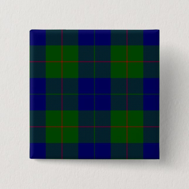 Barclay tartan Blue grönt plaid Knapp (Framsida)