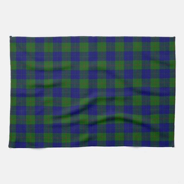 Barclay tartan Blue grönt plaid Kökshandduk (Horisontell)
