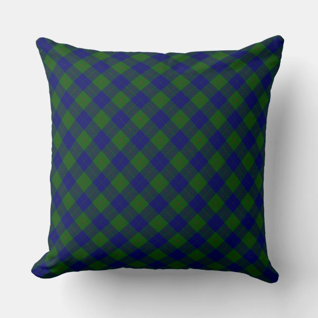 Barclay tartan Blue grönt plaid Kudde (Framsida)