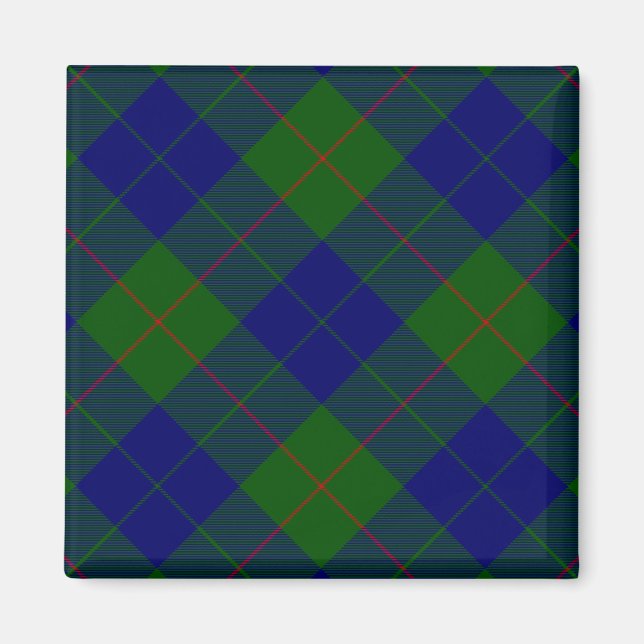 Barclay tartan Blue grönt plaid Magnet (Framsidan)