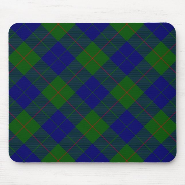 Barclay tartan Blue grönt plaid Musmatta (Framsidan)