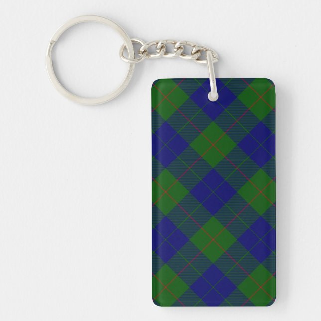 Barclay tartan Blue grönt plaid Nyckelring (Framsidan)