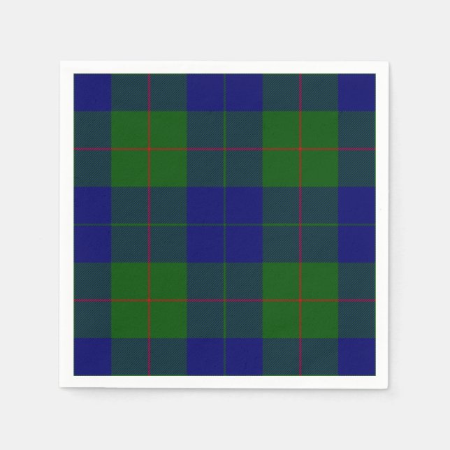 Barclay tartan Blue grönt plaid Pappersservett (Framsidan)