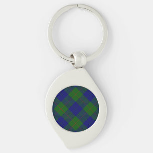 Barclay tartan Blue grönt plaid Swirl Silverfärgad Nyckelring