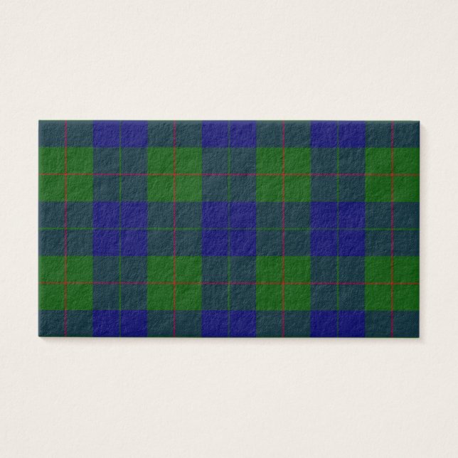 Barclay tartan Blue grönt plaid Visitkort (Framsidan)